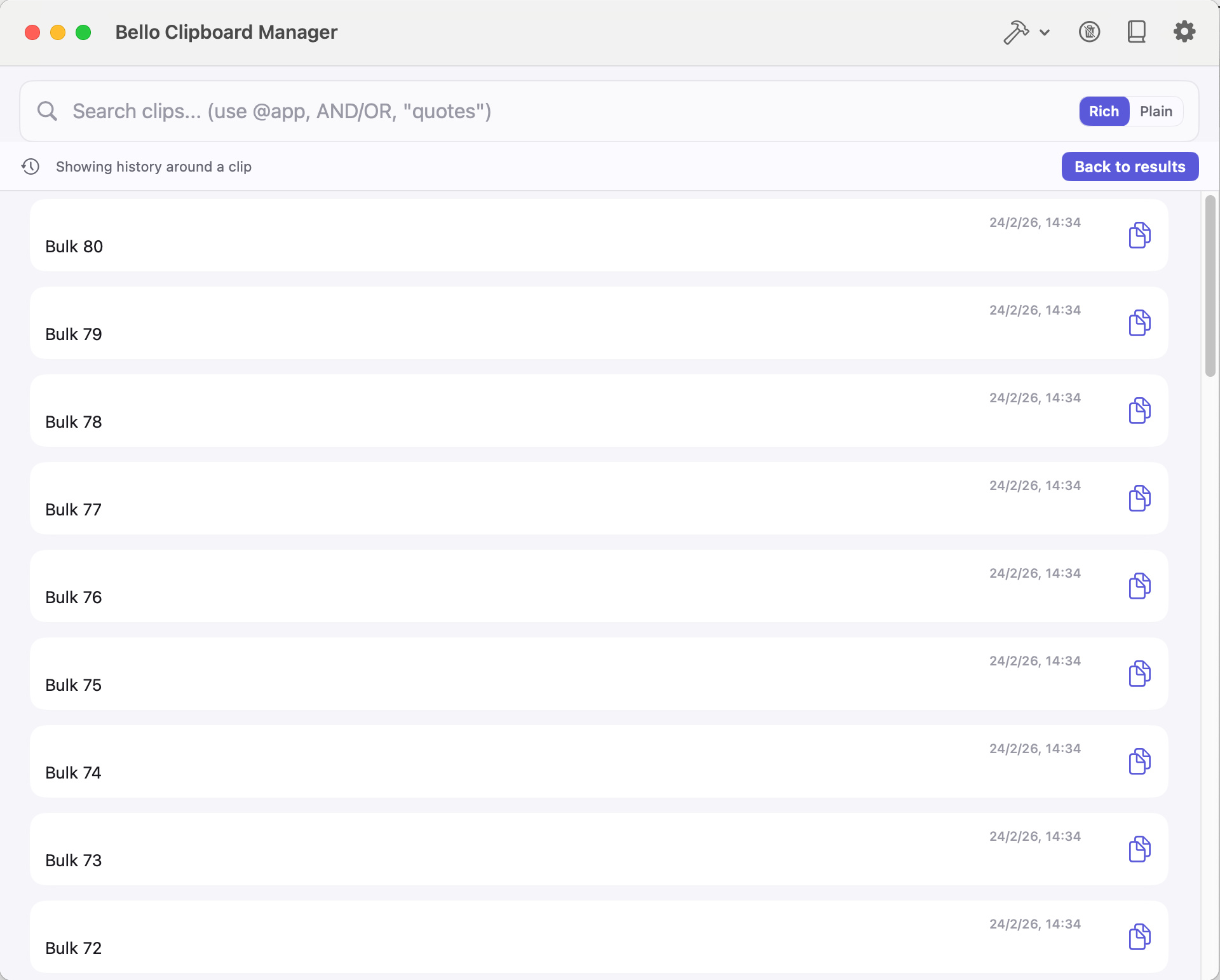 History Around a Clip